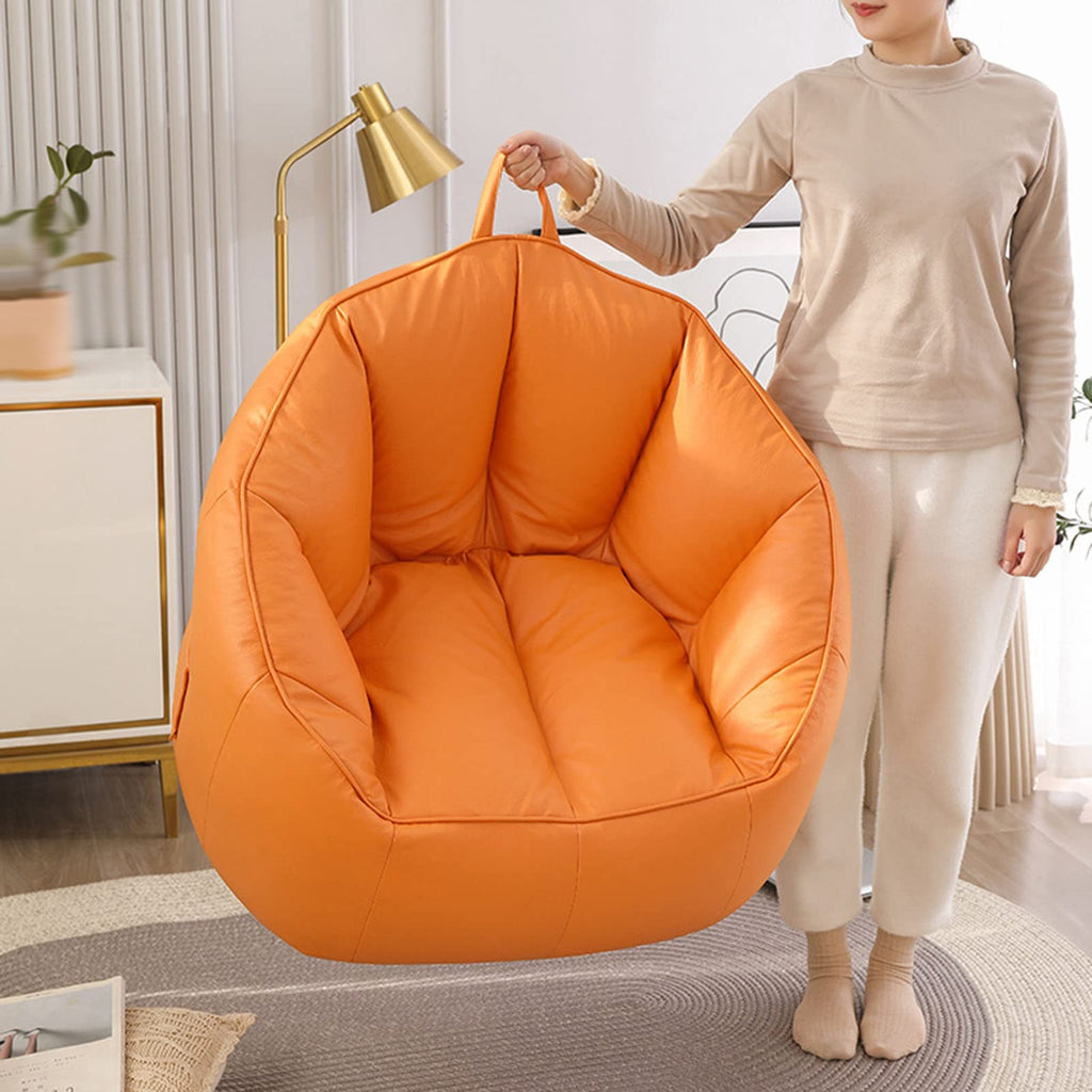 Stuffable Bean Bag Chair Cover Small Beige Yellow W5837
