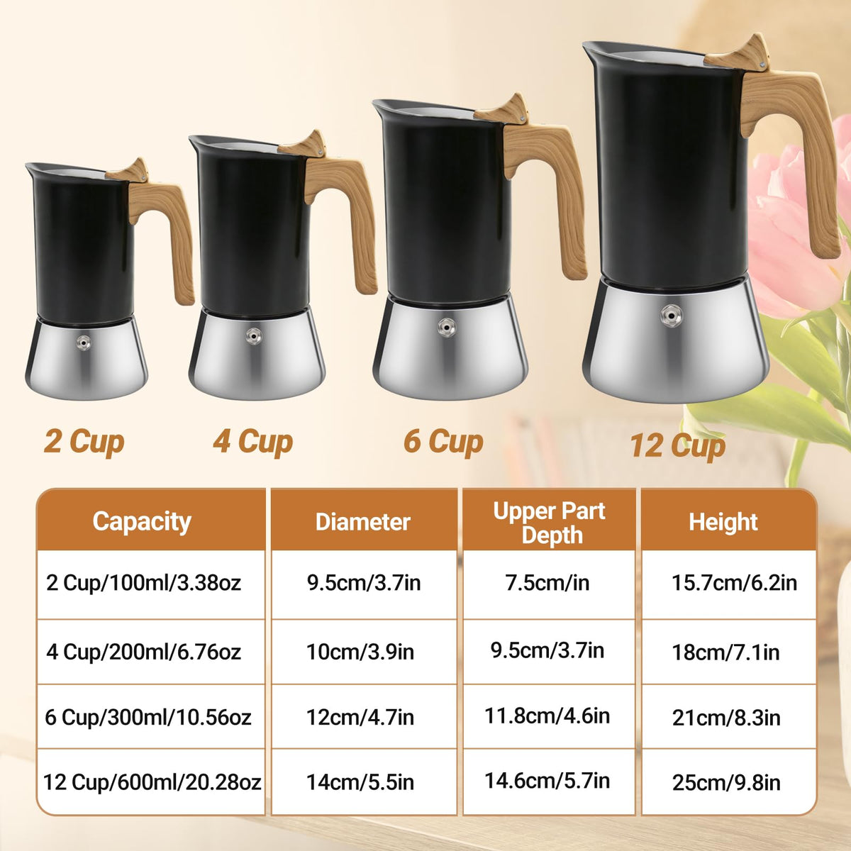 12 Cup 304 Stainless Steel Moka Pot O692