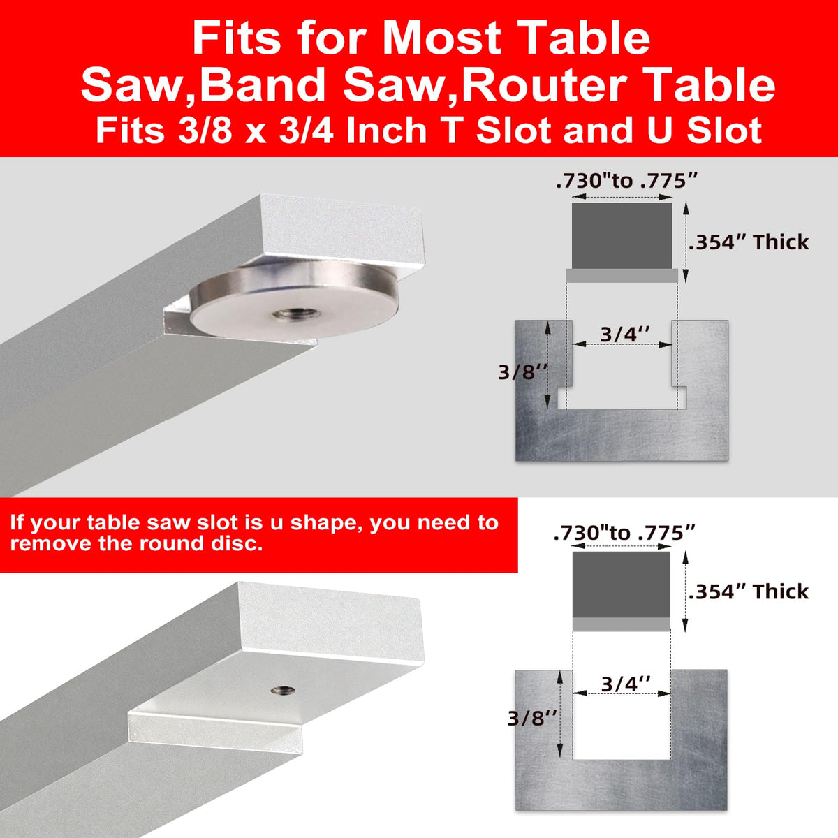 Small Table Saw Miter Gauge with Extendable Fence E5611