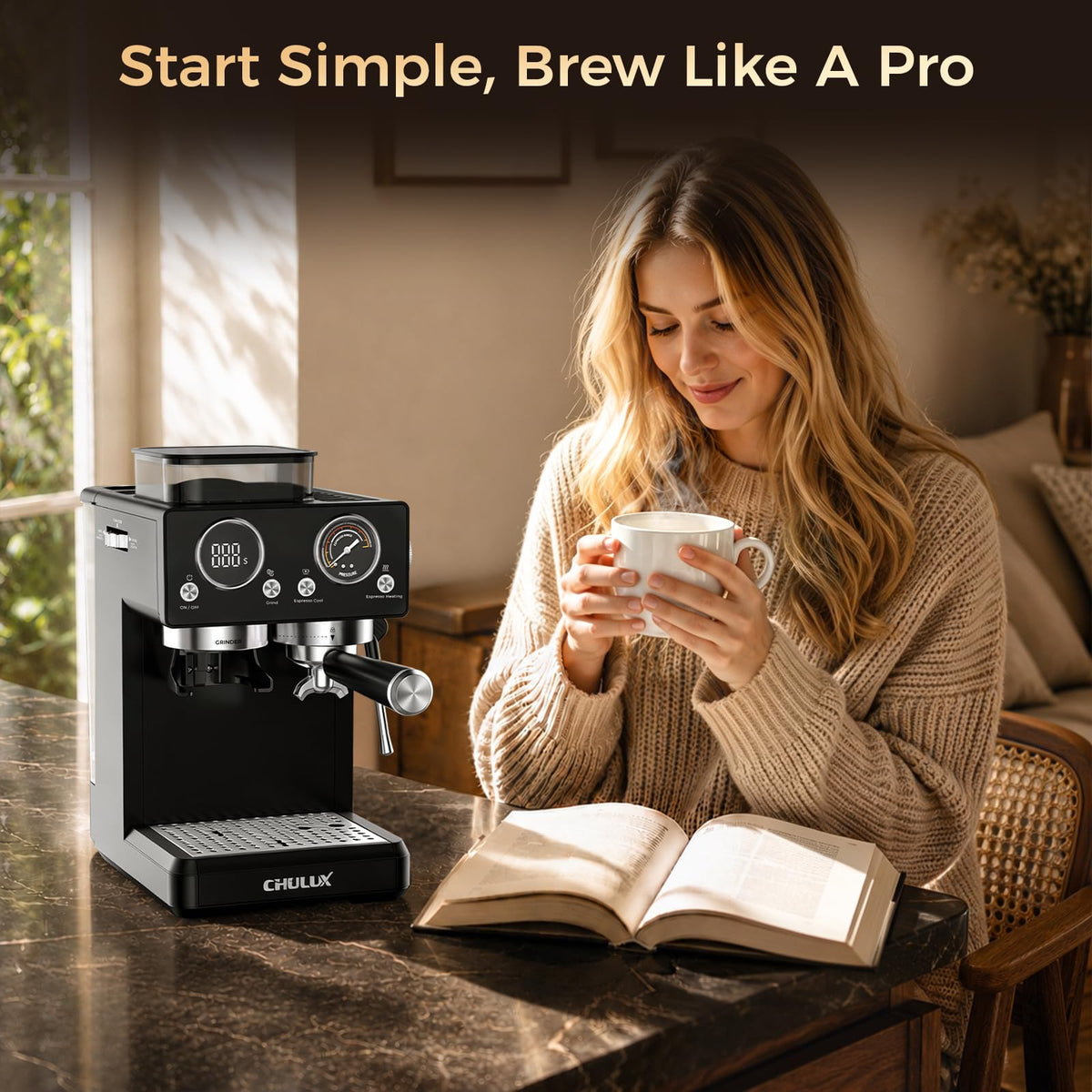 20Bar Espresso Machine with Conical Burr Grinder O371174