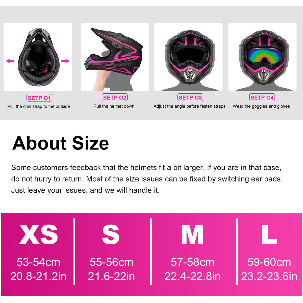 Kids DOT Approved Full Face Motocross Helmet D1581