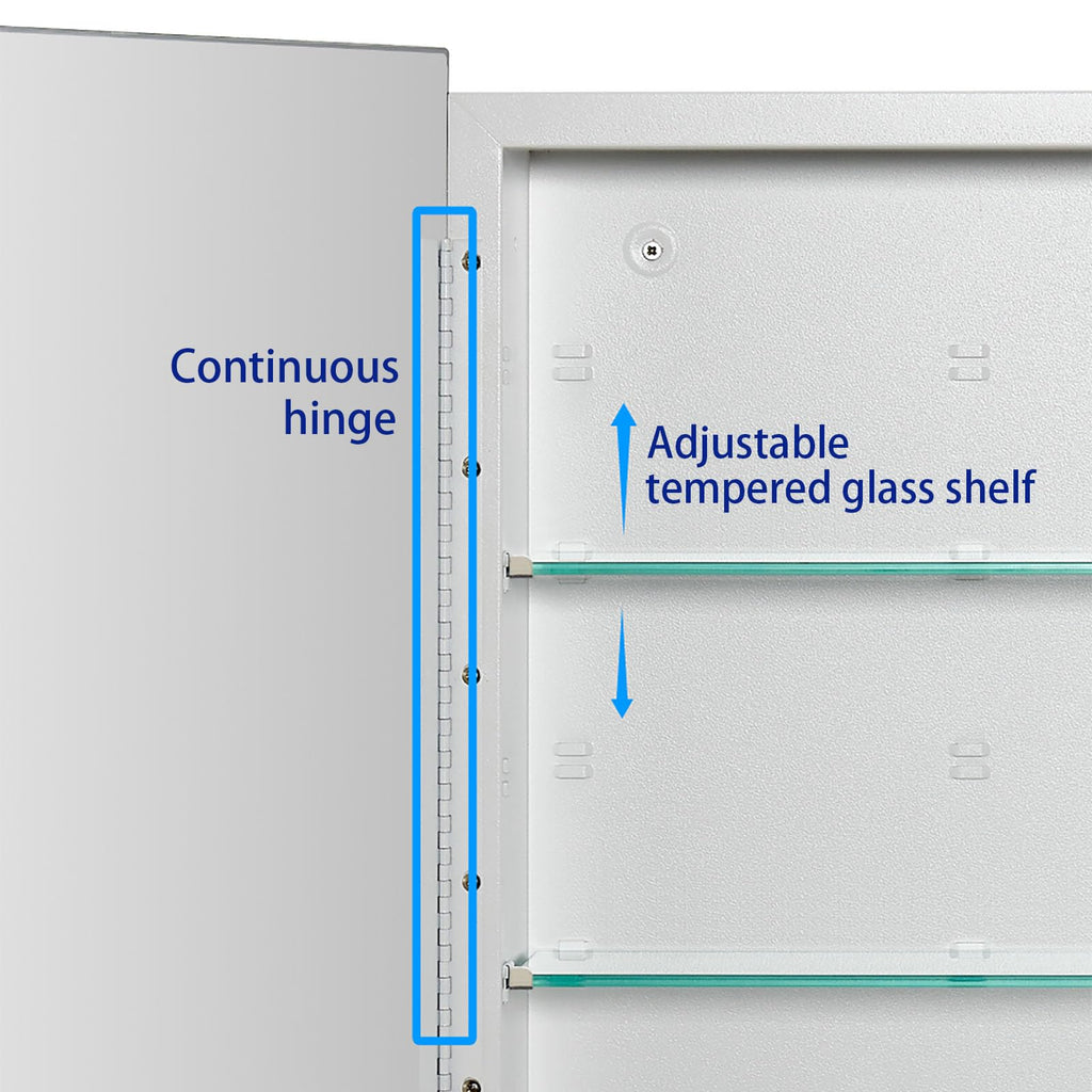 Bathroom Medicine Cabinet with Beveled Edge Mirrored Door 16 x 36 inch M2885