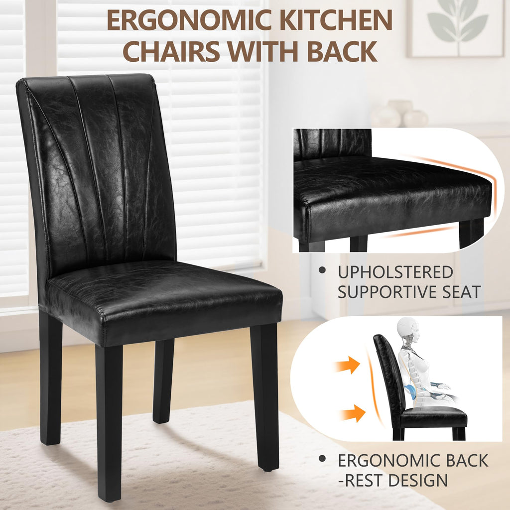 Black Upholstered Dining Chairs Set of 6 F461481