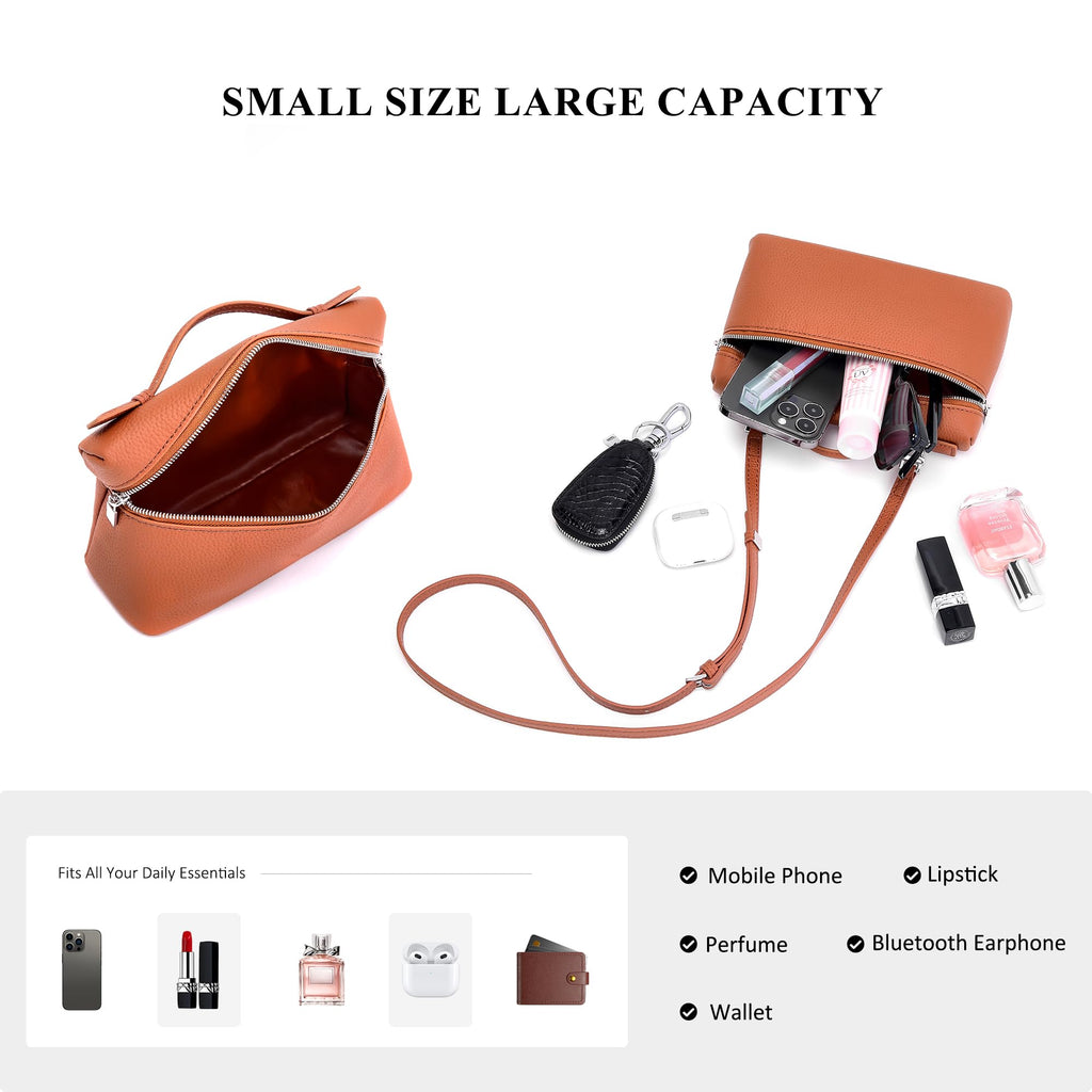 Small Genuine Leather Top-Handle Bag Y76362