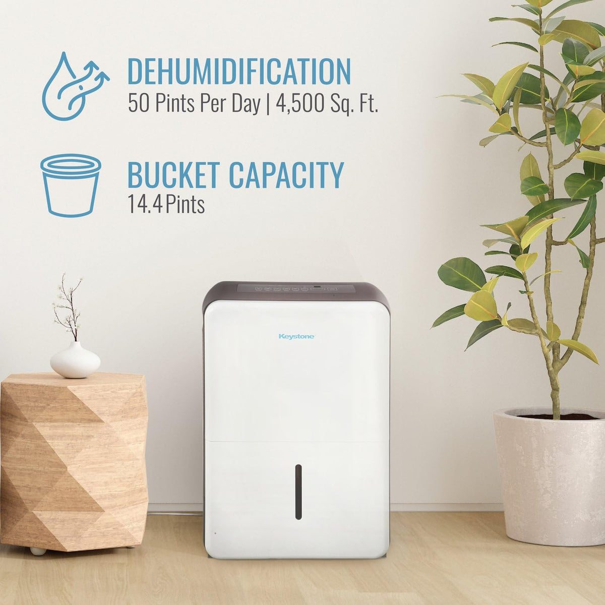 50-Pint Portable Dehumidifier with Auto-Shutoff and Timer B18035
