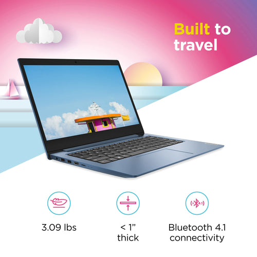 14" HD Laptop Intel Celeron N4020 4GB RAM 64GB Storage Ice Blue N1802
