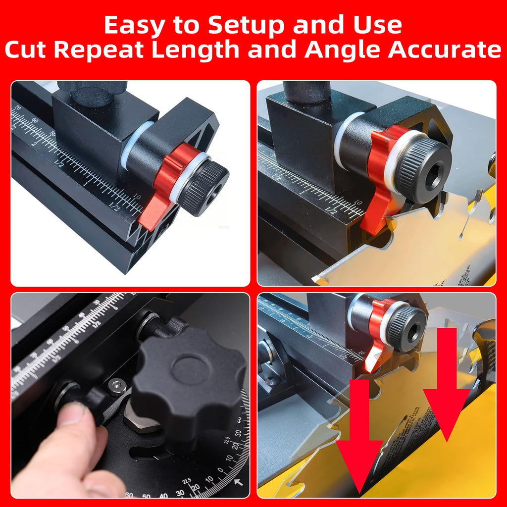 Small Table Saw Miter Gauge with Extendable Fence E5611