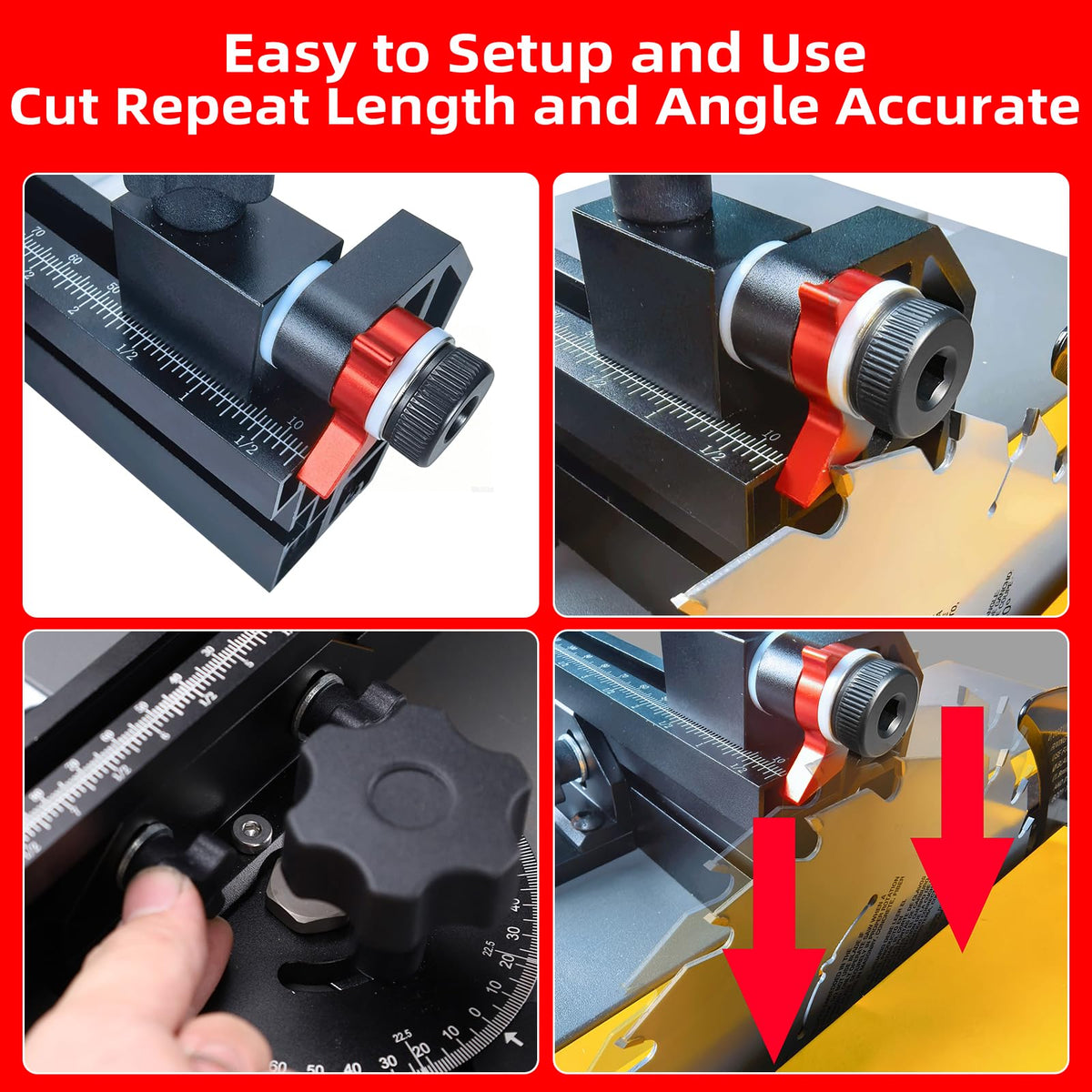 Small Table Saw Miter Gauge with Extendable Fence E5611