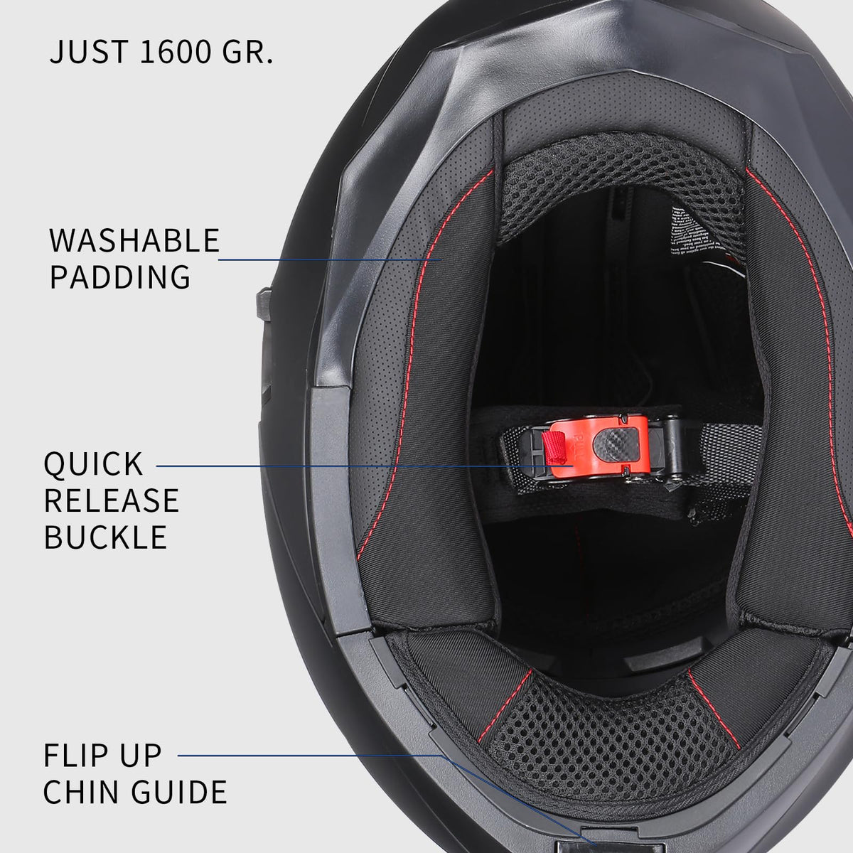 Modular Motorcycle Helmet Flip Up Anti-Fog Lens M197846