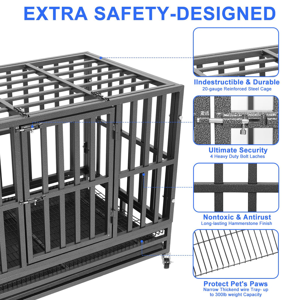 37" Heavy Duty Metal Dog Crate with Removable Tray S203172
