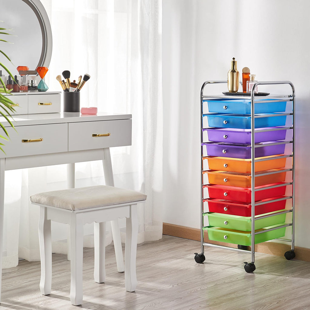 10 Drawer Rolling Cart with Locking Wheels V188