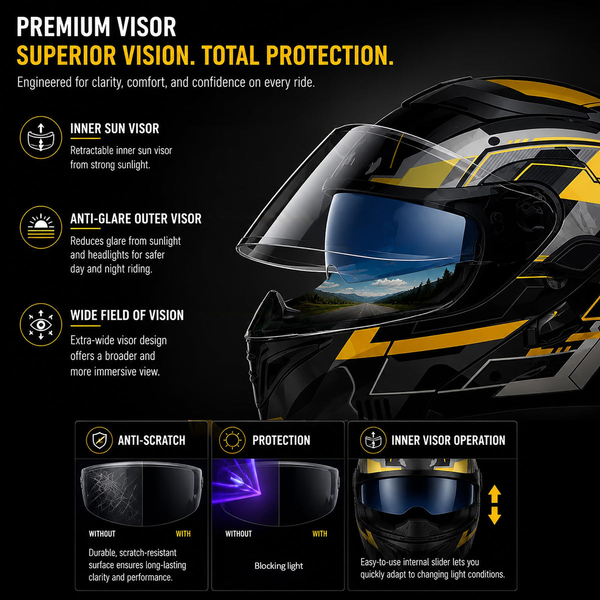 Bluetooth Modular Flip Up DOT Approved Full Face Motorcycle Helmet N854