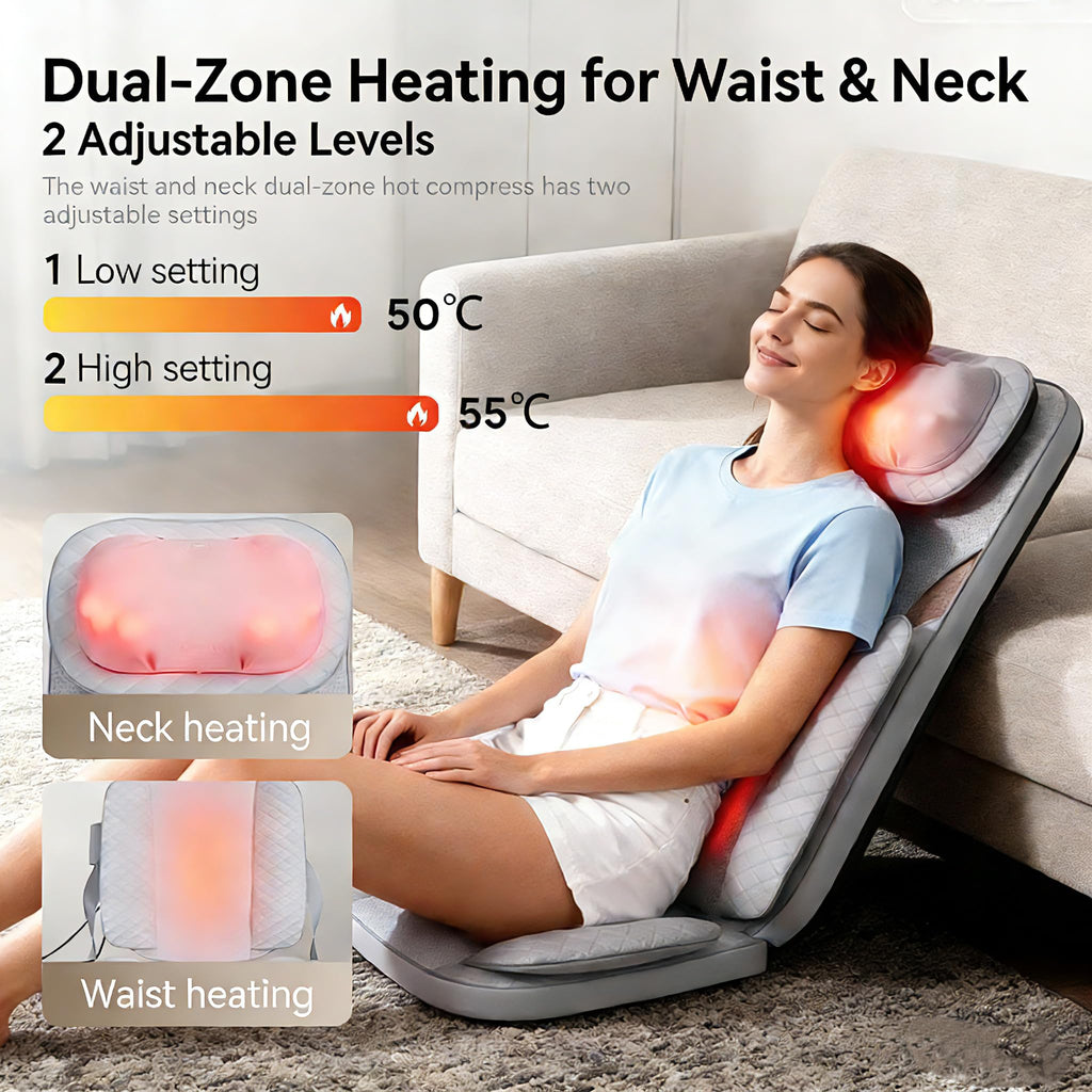 Gray Shiatsu Massage Chair Pad with Heat I2019