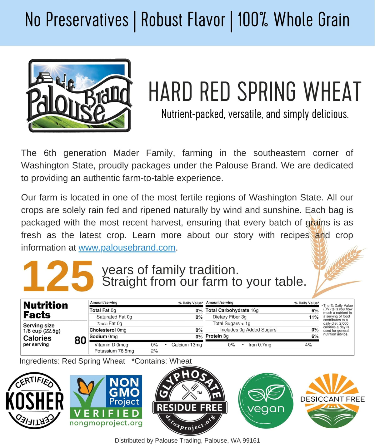 Hard Red Spring Wheat Berries 25 LBS Bag C6903