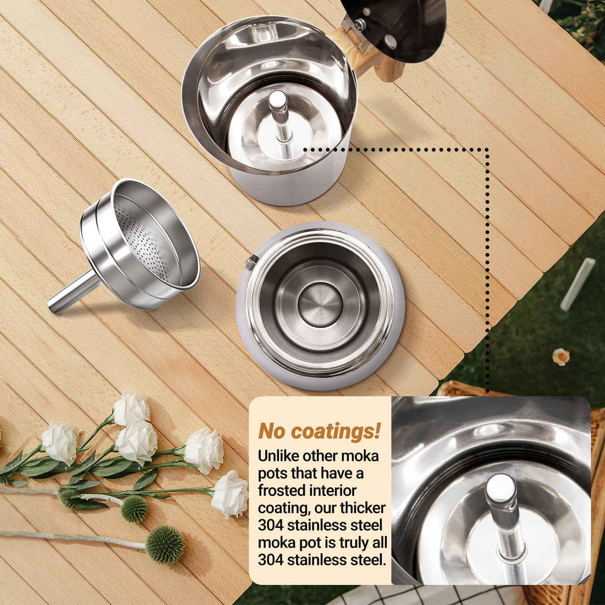 12 Cup 304 Stainless Steel Moka Pot O692