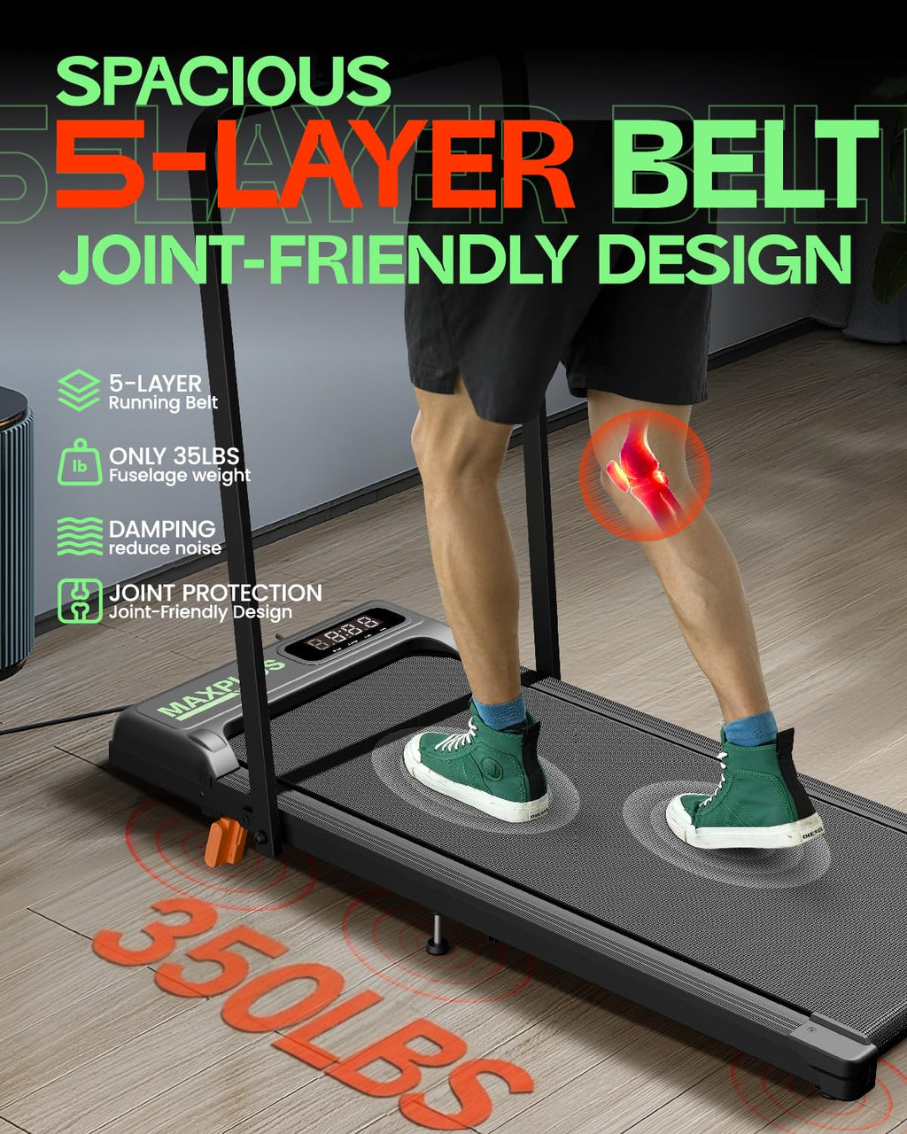 Folding Walking Pad with Incline, 2 in 1 Portable Under Desk Treadmill B364680