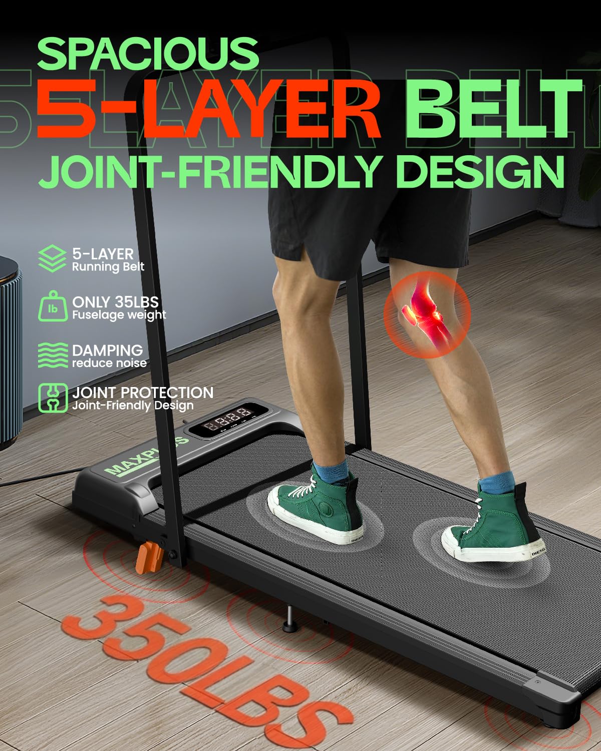 Folding Walking Pad with Incline, 2 in 1 Portable Under Desk Treadmill B364680
