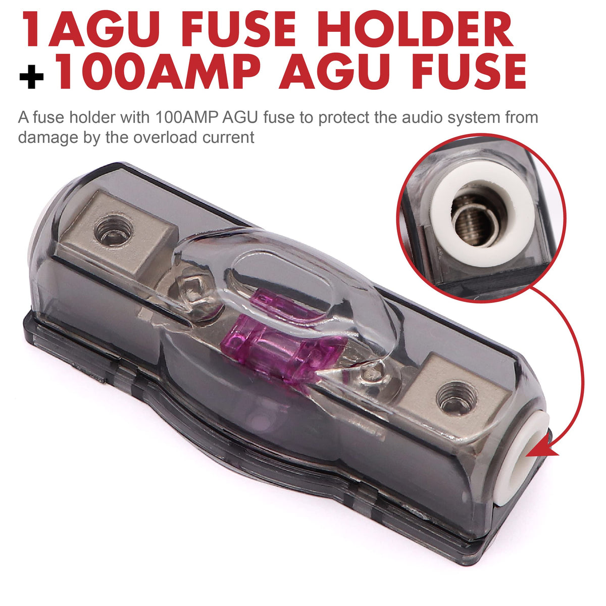 0 Gauge 3000W Amp Wiring Kit with 100A AGU Fuse B744