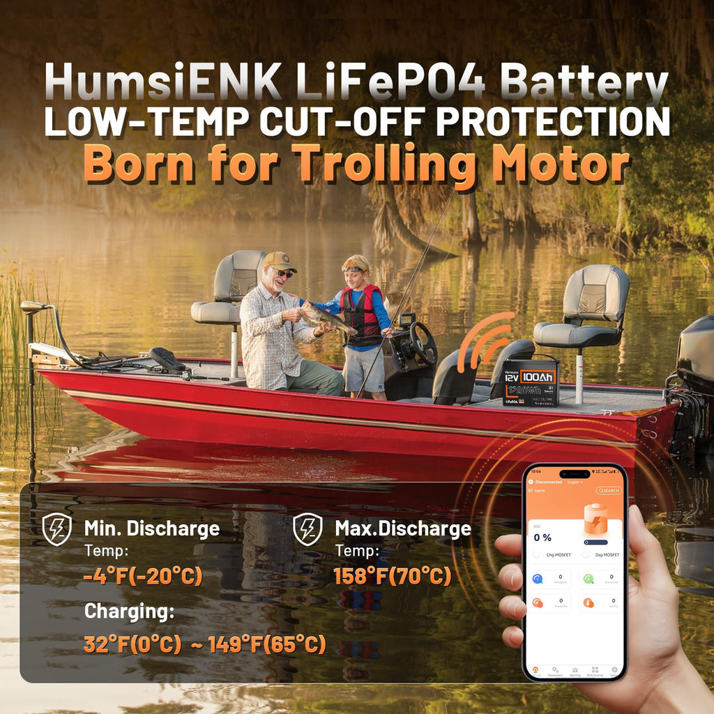 12V 100Ah LiFePO4 Lithium Battery with Bluetooth R589943