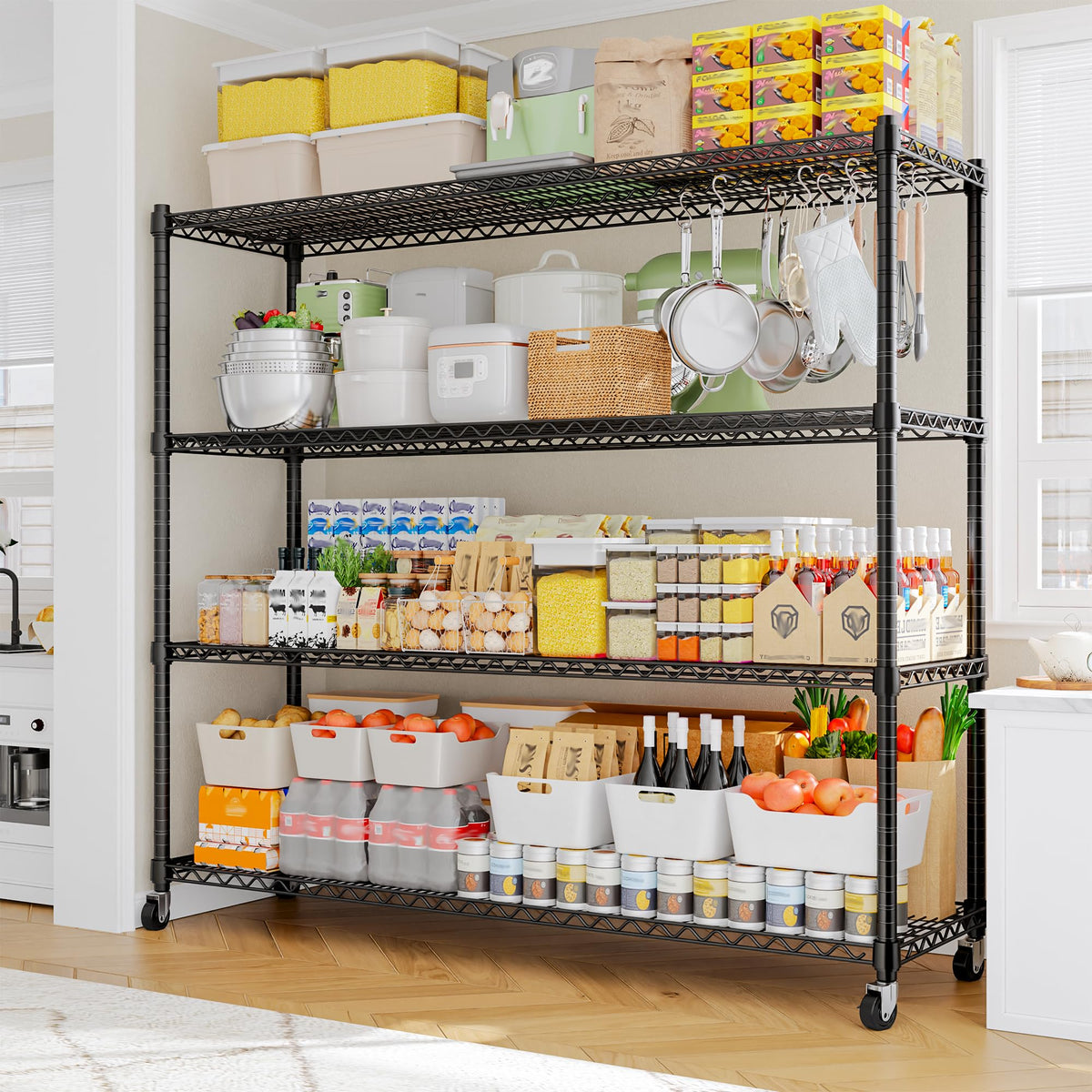 4-Tier Heavy Duty Shelving with Wheels L571