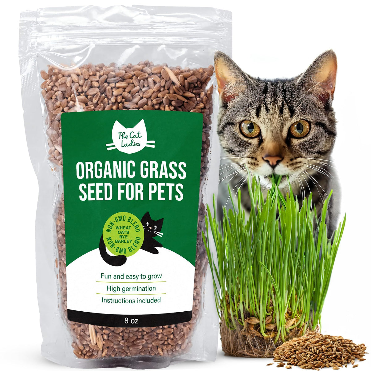 100% Organic Cat Grass Seed 8oz C683289