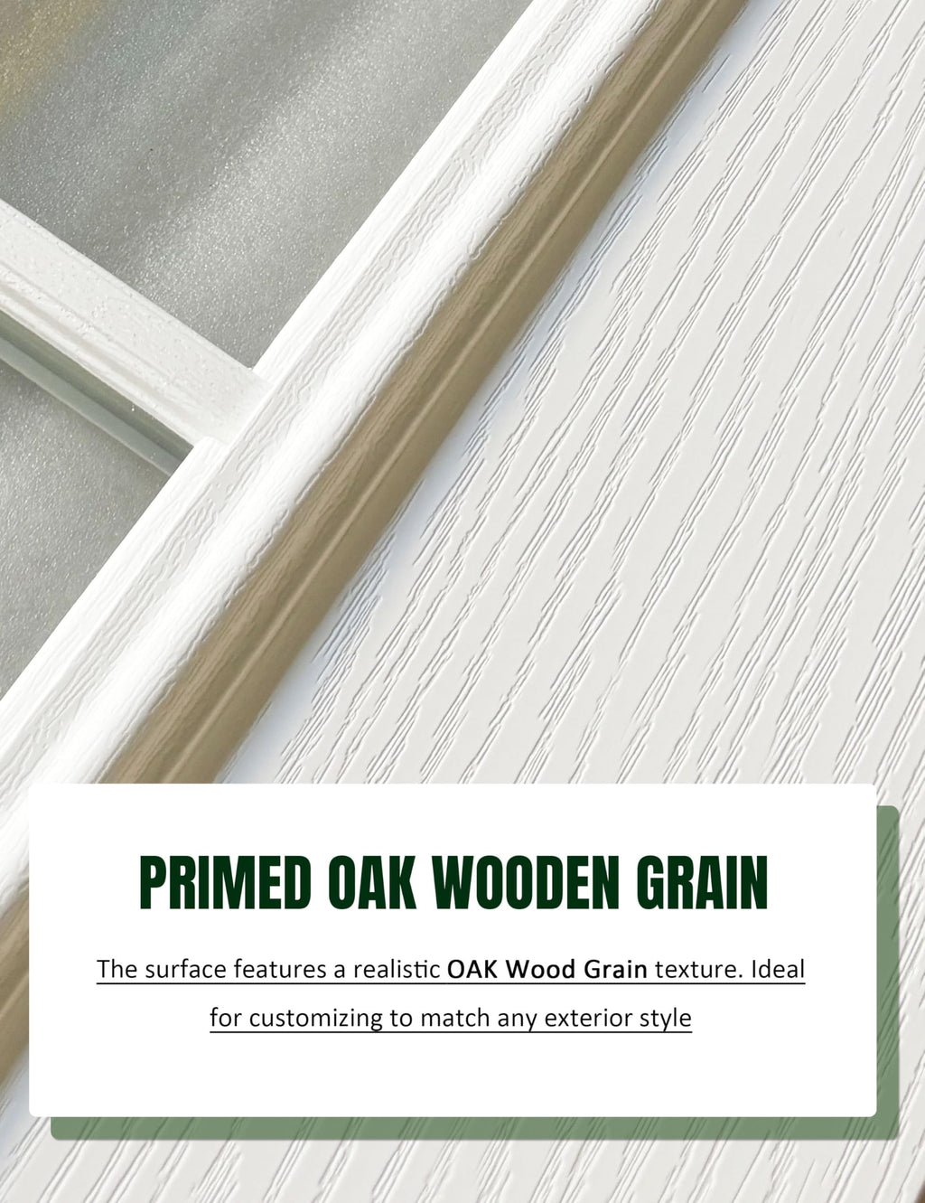 Fiberglass Exterior Door with Brickmould, 36 x 80 Left Hand Inswing 9 Lite Glass V1319