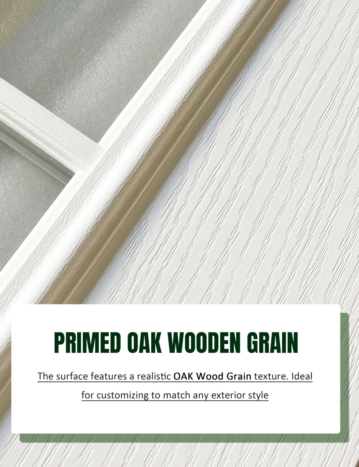 Fiberglass Exterior Door with Brickmould, 36 x 80 Left Hand Inswing 9 Lite Glass V1319