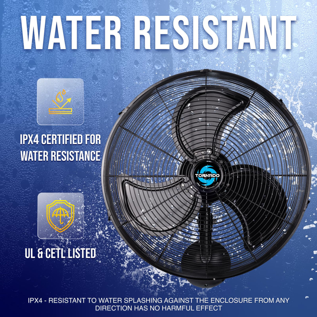 20 Inch Oscillating Waterproof Outdoor Wall Mount Fan 3 Speed 5250 CFM F302