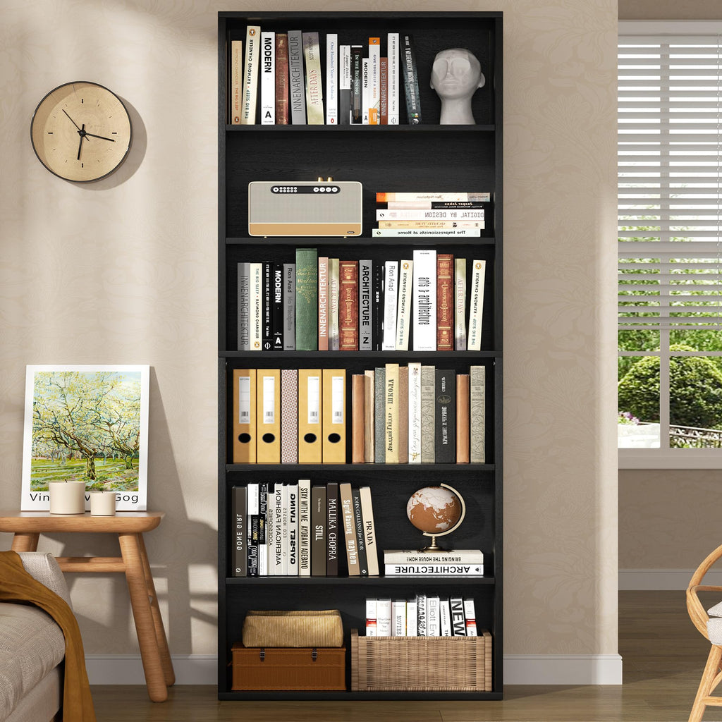 6-Tier Black Bookshelf O393413
