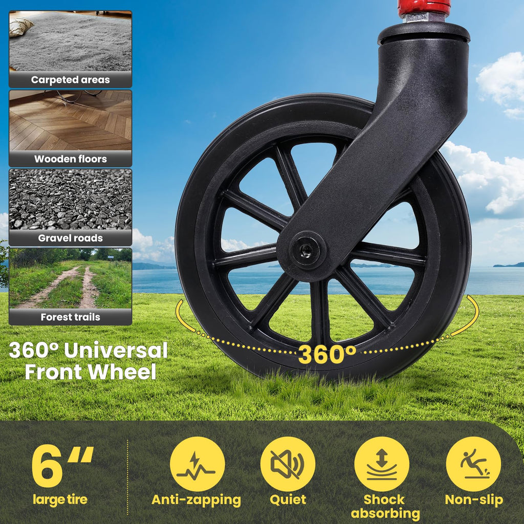Heavy-Duty Rollator Walker with Seat D397