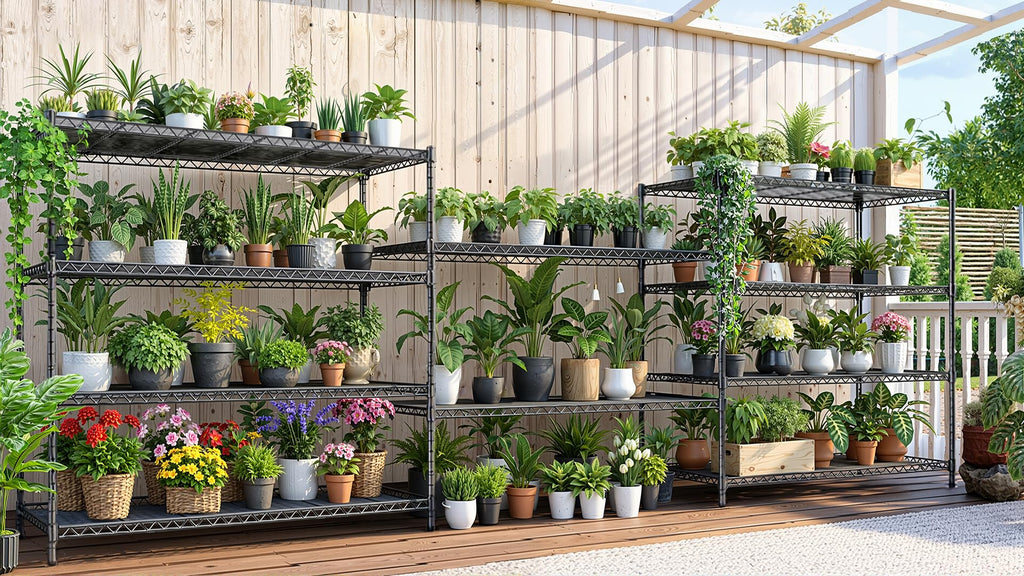 60”W 5 Tier Heavy Duty Metal Wire Shelving with Wheels X355