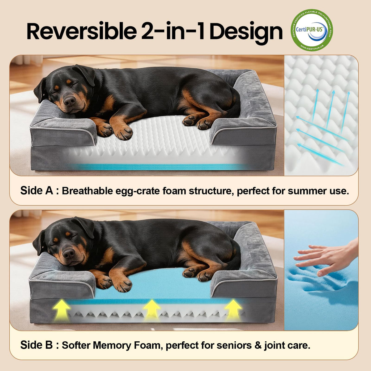 Extra Large Memory Foam Dog Bed X164