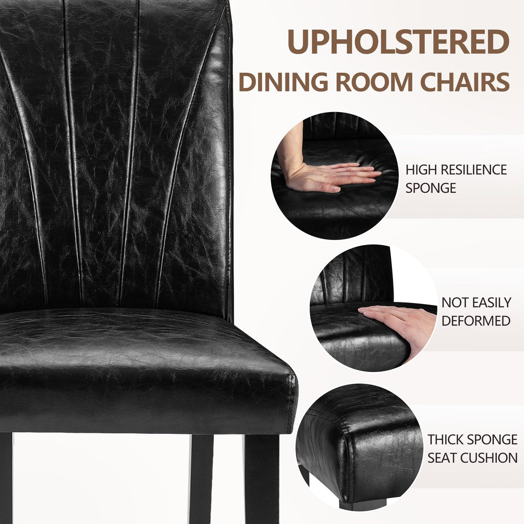 Black Upholstered Dining Chairs Set of 6 F461481