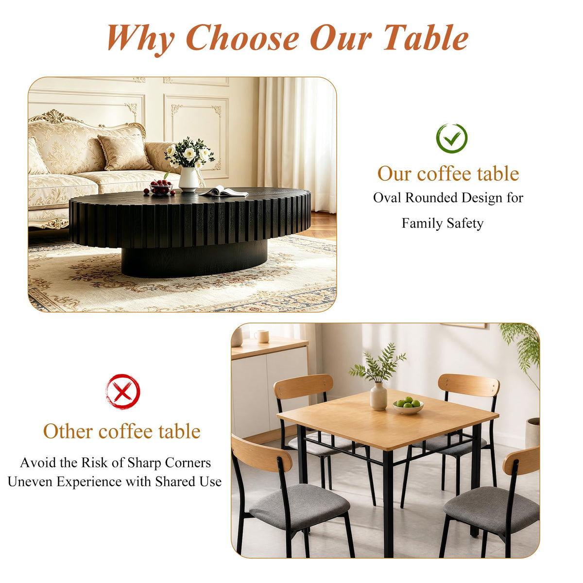 Oval Drum Coffee Table with Pedestal P388
