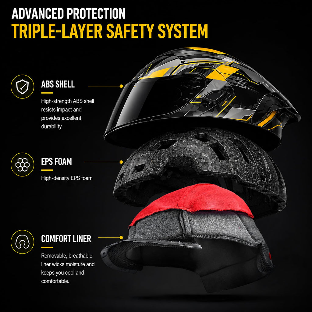 Bluetooth Modular Flip Up DOT Approved Full Face Motorcycle Helmet N854