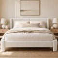 Queen Bed Frame with USB Ports & Wingback Headboard A5762