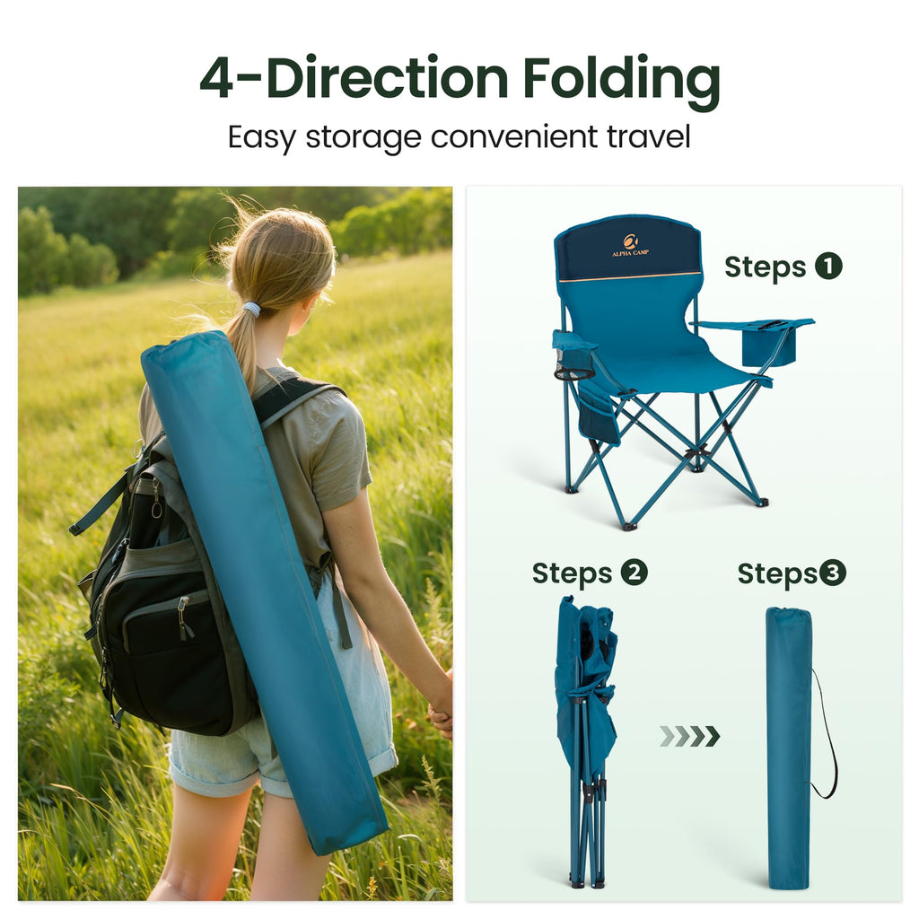 2 Pack Portable Camping Chair Blue L827