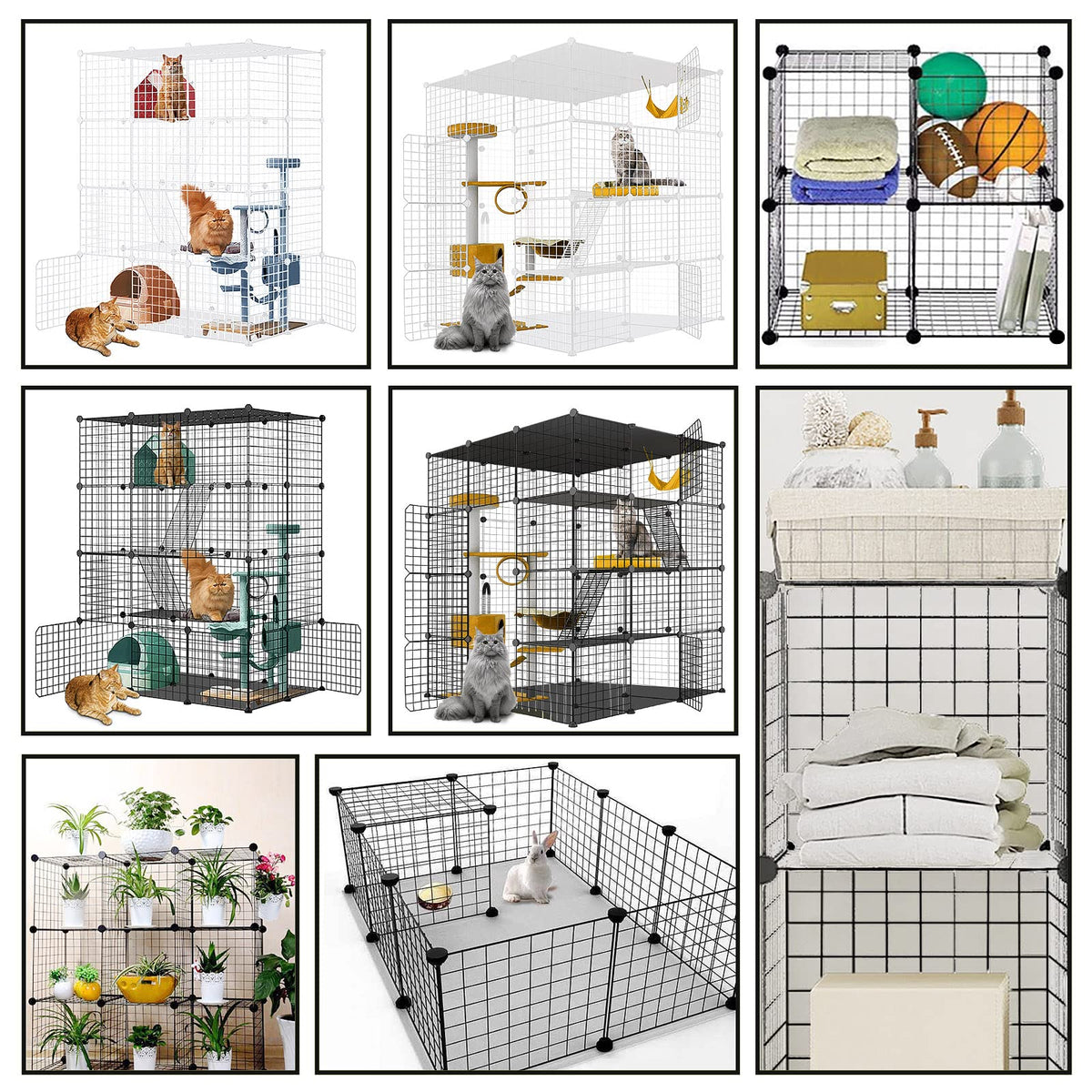 Large Cat Cage Detachable Metal Wire Playpen B626648