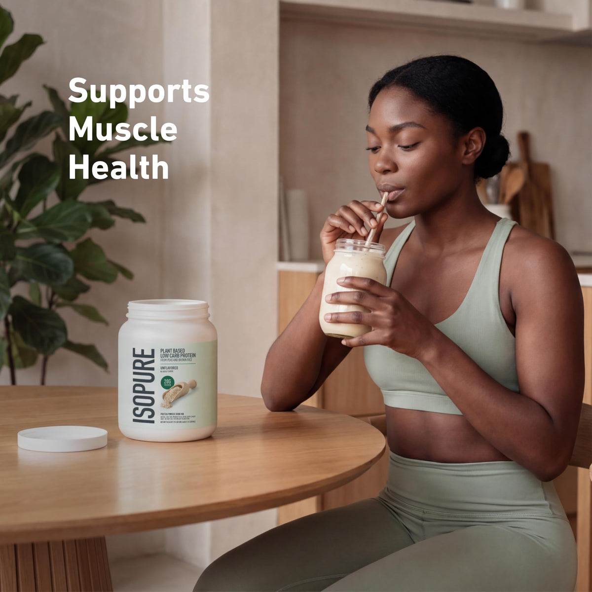 Plant-Based Protein Powder 20g Pea and Rice Protein Unflavored 20 Servings I266