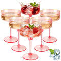 Pink 6 Pcs 10 Oz Plastic Martini Glasses F12067