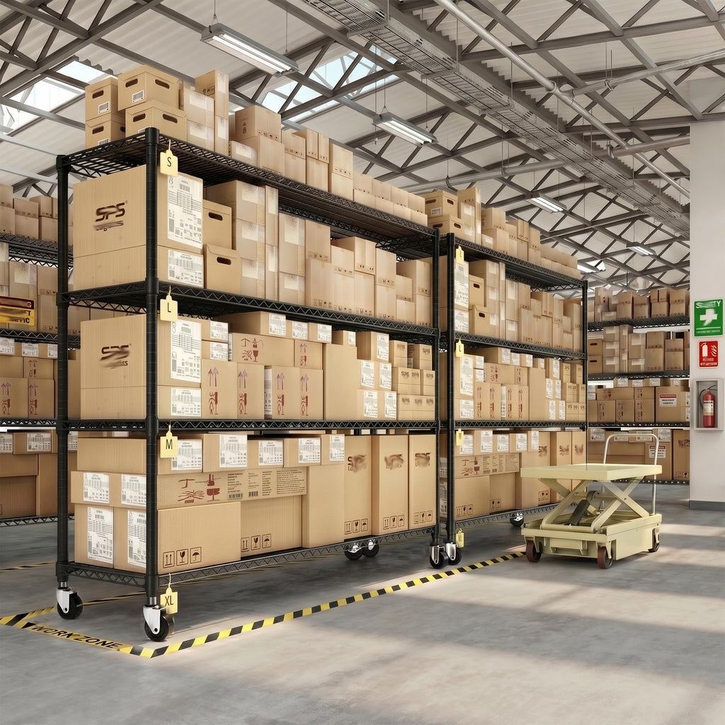 4-Tier Heavy Duty Shelving with Wheels L571