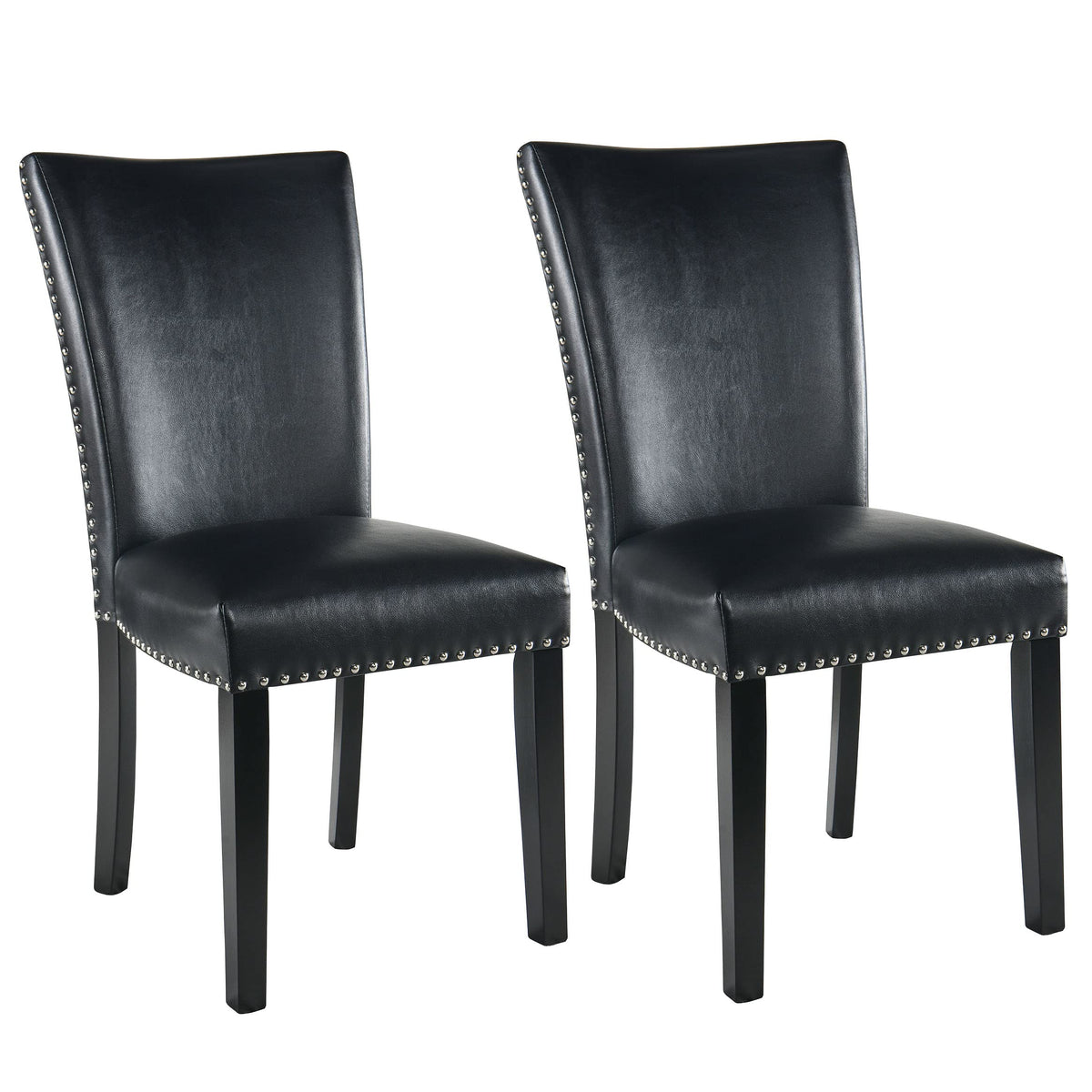 Faux Leather Upholstered Dining Chairs Set of 2 Black N569056