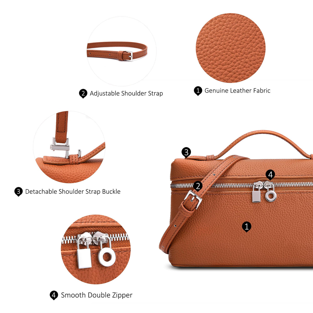 Small Genuine Leather Top-Handle Bag Y76362