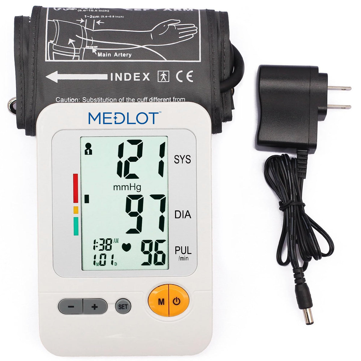 Blood Pressure Monitor Upper Arm Large Cuff 8.6-16.5” Digital BP Gauge 4 User 120 Readings Memory Large LCD Display H818296