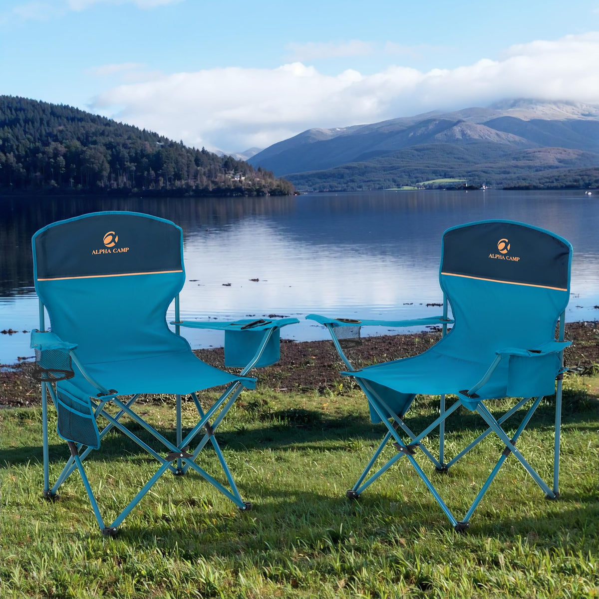 2 Pack Portable Camping Chair Blue L827
