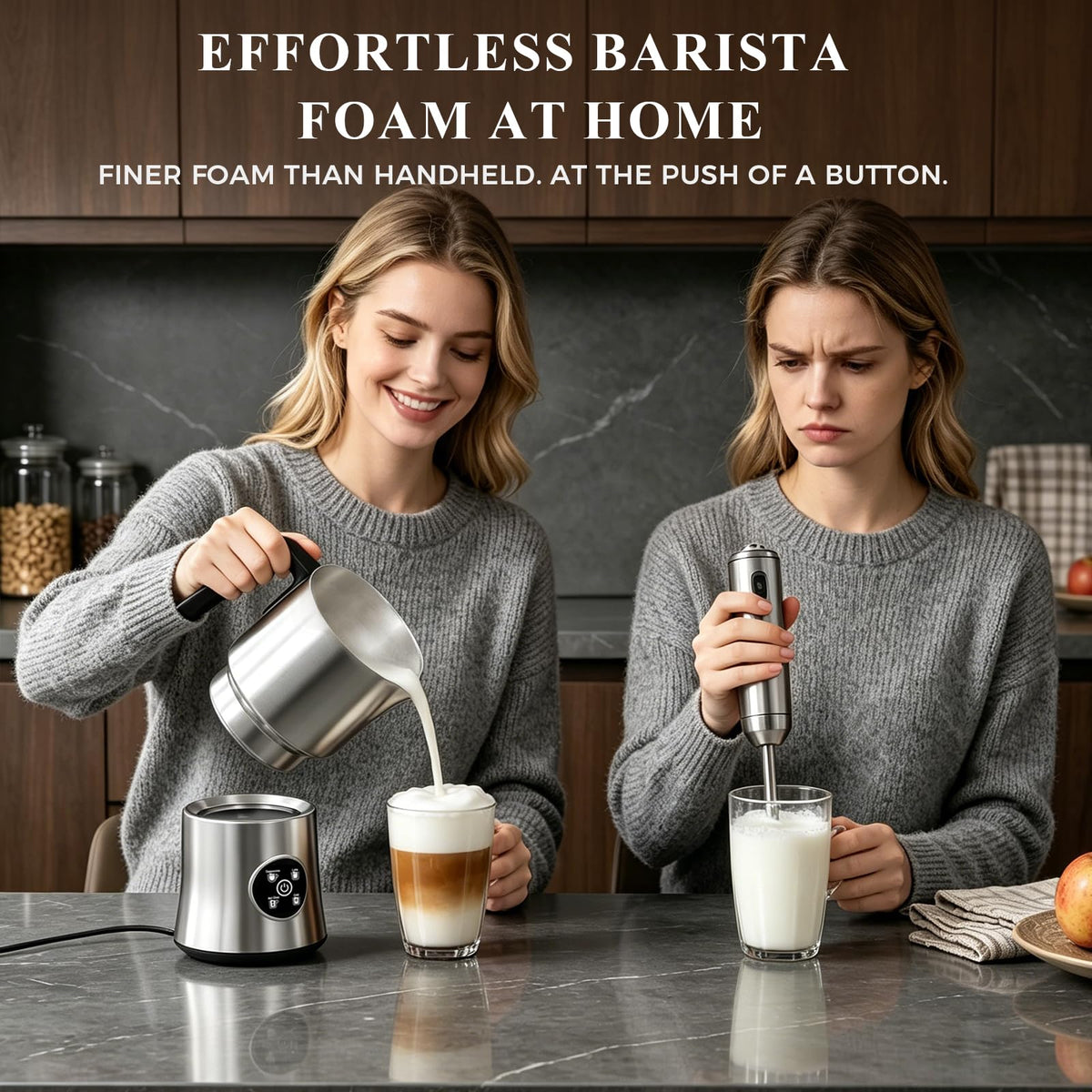 4-in-1 Electric Milk Frother and Steamer with Stainless Steel Jug E25673