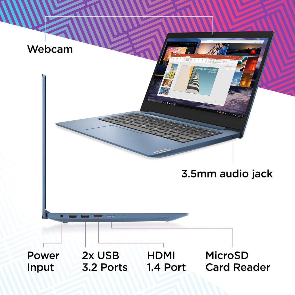 14" HD Laptop Intel Celeron N4020 4GB RAM 64GB Storage Ice Blue N1802