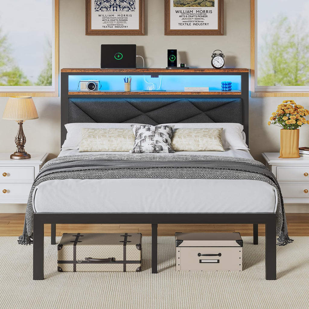 Queen Bed Frame with USB Charging Station P810