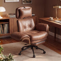 Brown Criss Cross Office Chair with Flip-Up Armrests and Headrest L876