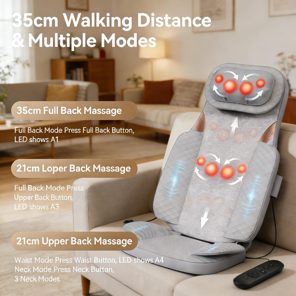 Gray Shiatsu Massage Chair Pad with Heat I2019
